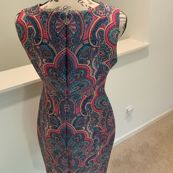 Tommy Hilfiger Multicolor Paisley Asymmetrical Dress - Picture 9 of 13